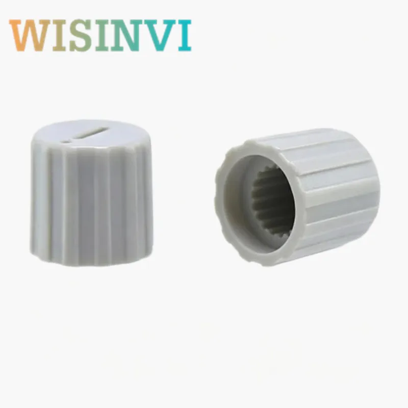 20pcs 10x10mm Plastic Potentiometer Knob Cap 6mm Spline Flower Shaft Rotary Encoder Knob Inverter Volume Control Adjustment Knob
