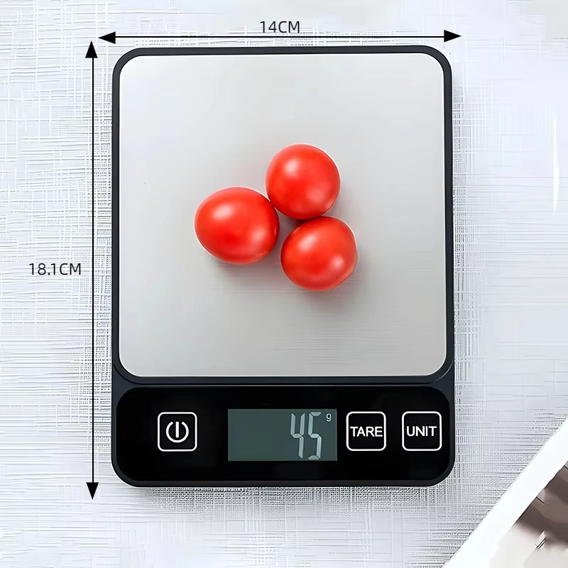 ميزان مطبخ 10 كجم، شاشة LCD رقمية، ميزان طاولة إلكتروني، موازين وزن جرام للخبز، ميزان طعام صحي شخصي