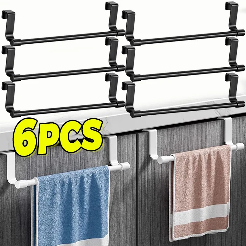 

6/1x вешалки для полотенец из нержавеющей стали, настенные вешалки для дверей шкафа без перфорации, компактная полка-органайзер для кухни и ванной комнаты
