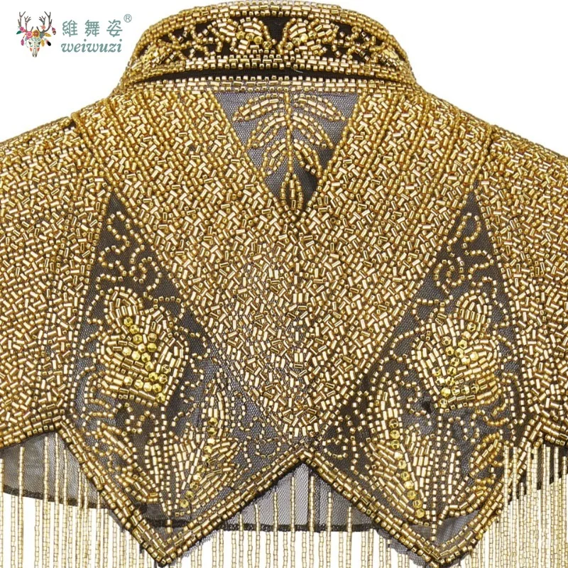 インドの繊細なビーズショール女性ロングタッセルチャイナクラウドショルダー手作りビーズファッションショーガウン古代スタイルショール