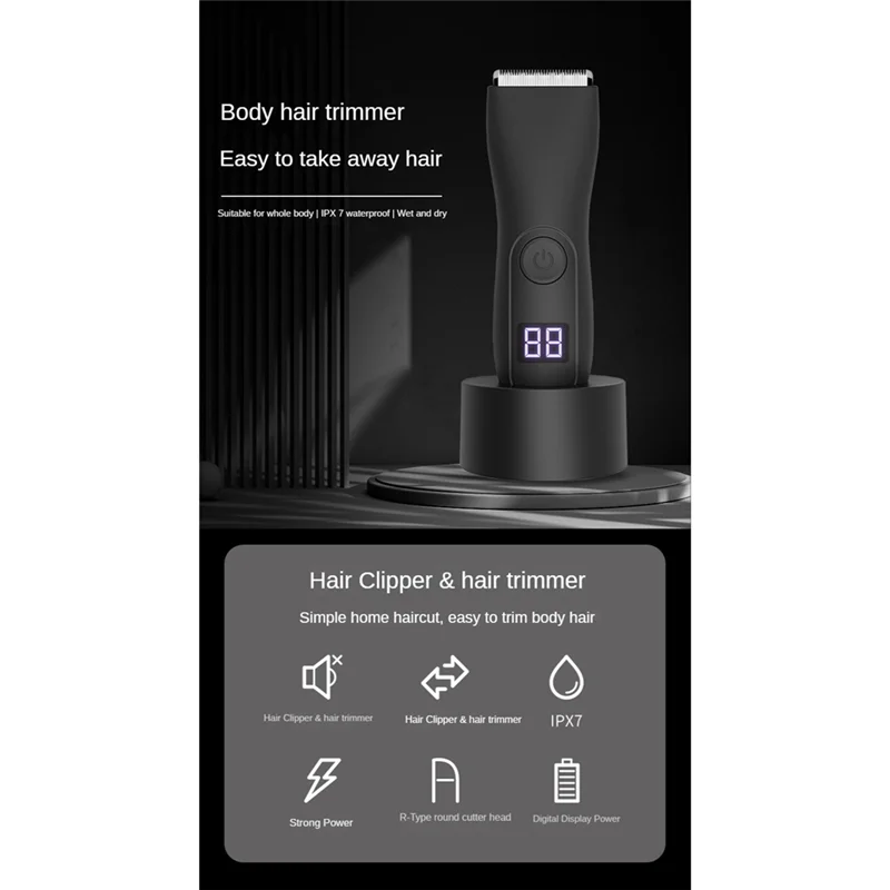 

B59B-Electric Hair Trimmer And Shaver For Men Body Groomer Groin&Ball Pubic Hair Trimmer Replaceable Blade