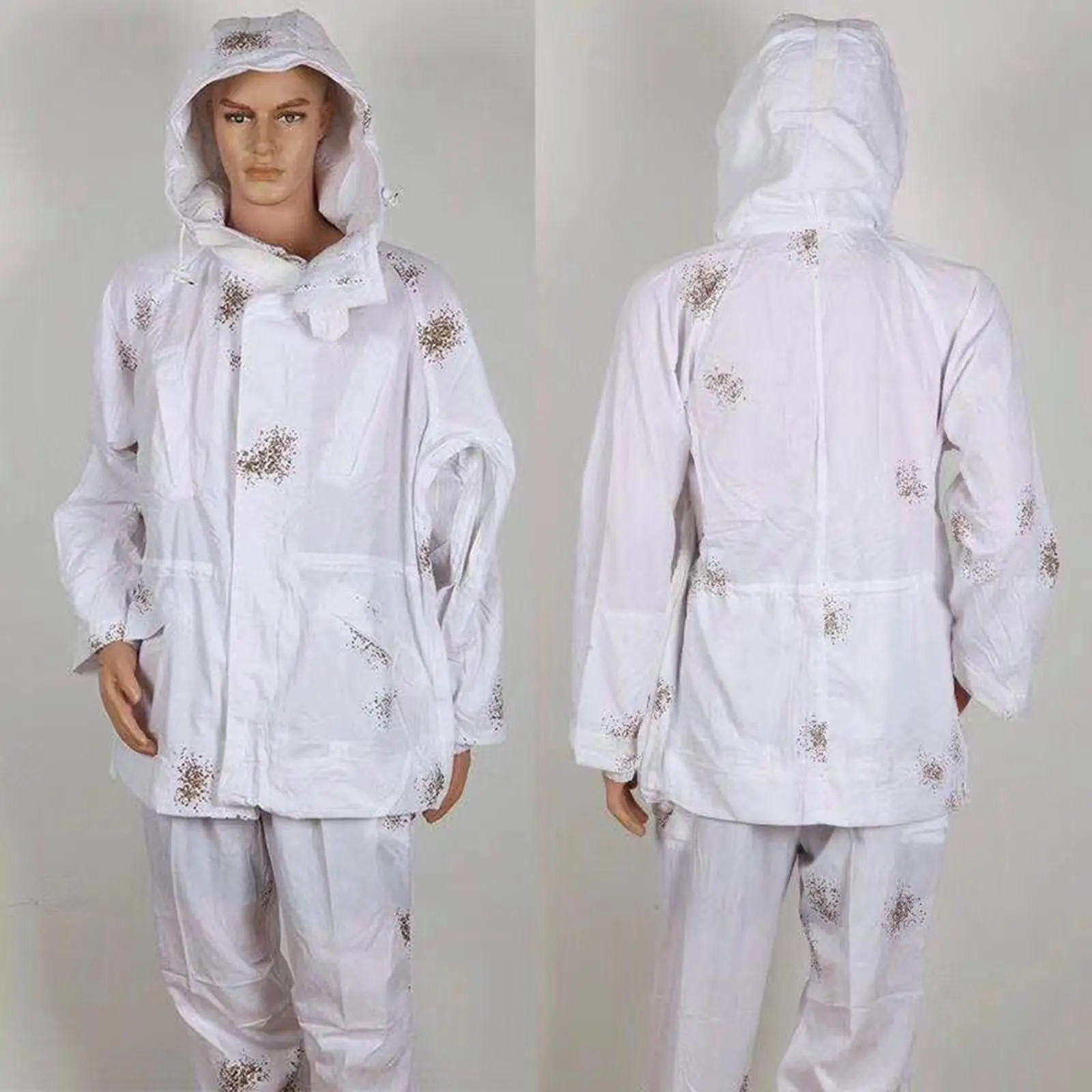 Hunting Clothes White Snow Ghillie Suits Camouflage Clothing Jacket And Pants Set