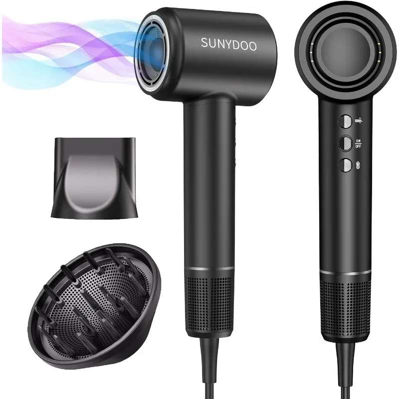 

SUNYDOO High Speed Hair Dryer with Brushless Motor for Fast Drying, Low Noise Thermo-Control Hair Dryer