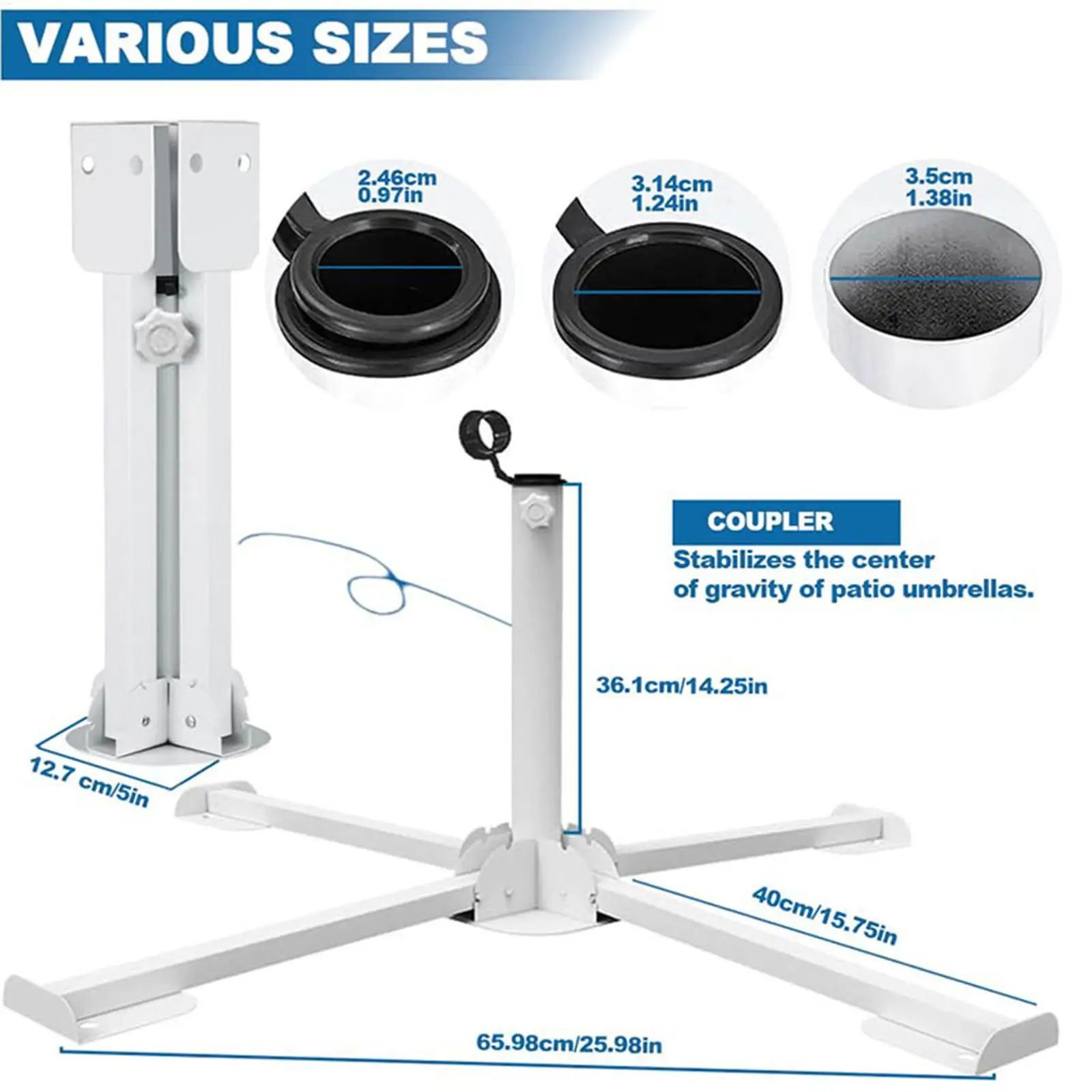 Patio Umbrella Base Adjustable Stable Easy In Stall Support Sand Mount Beach Umbrella Stand For Backyard Poolside Area Deck Area