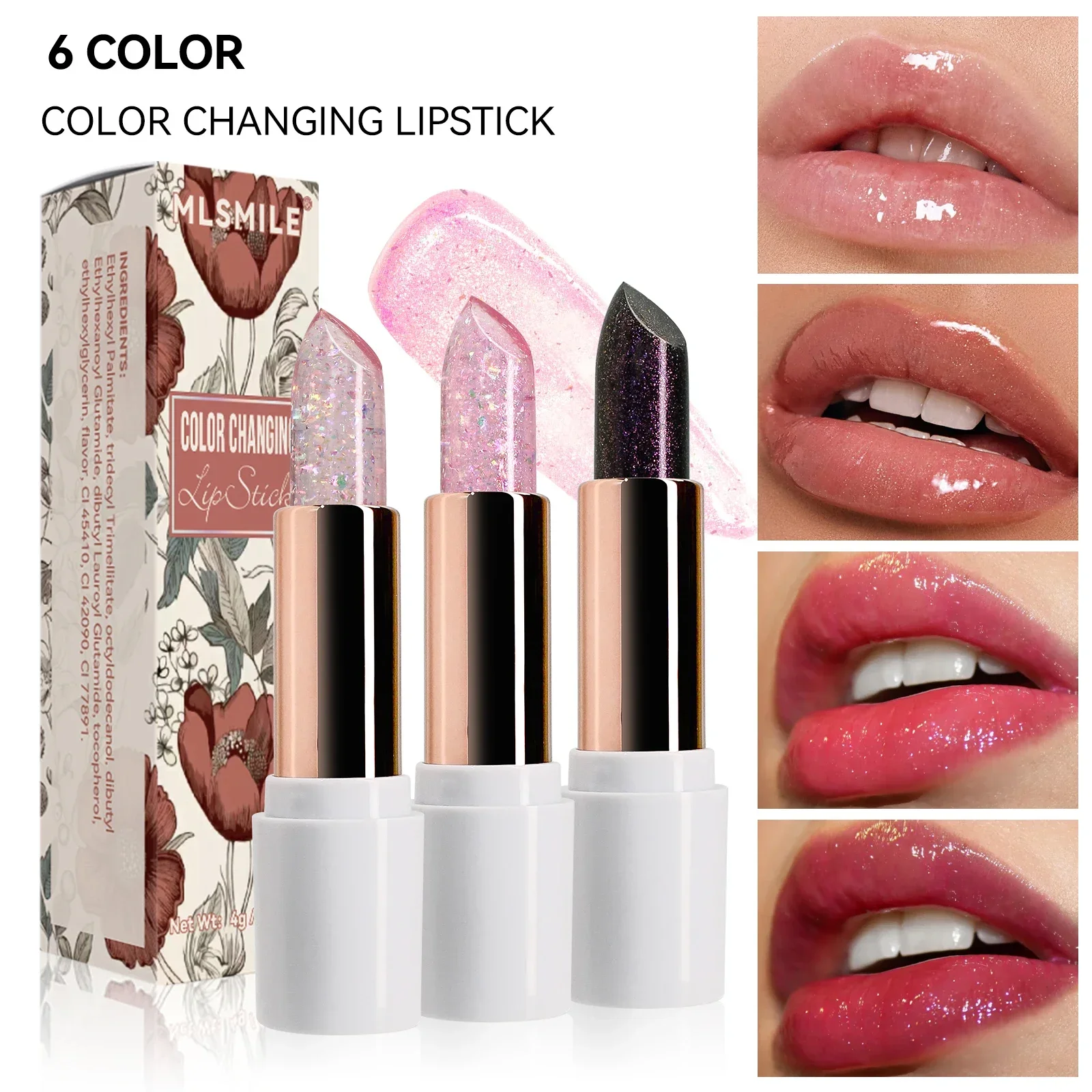 

Shimmer Glitter Lipstick Moisturizing Discoloring Lip Balm Sparkling Mirror Pearl Solid Lip Gloss Sexy Lip Make Up Non stick cup