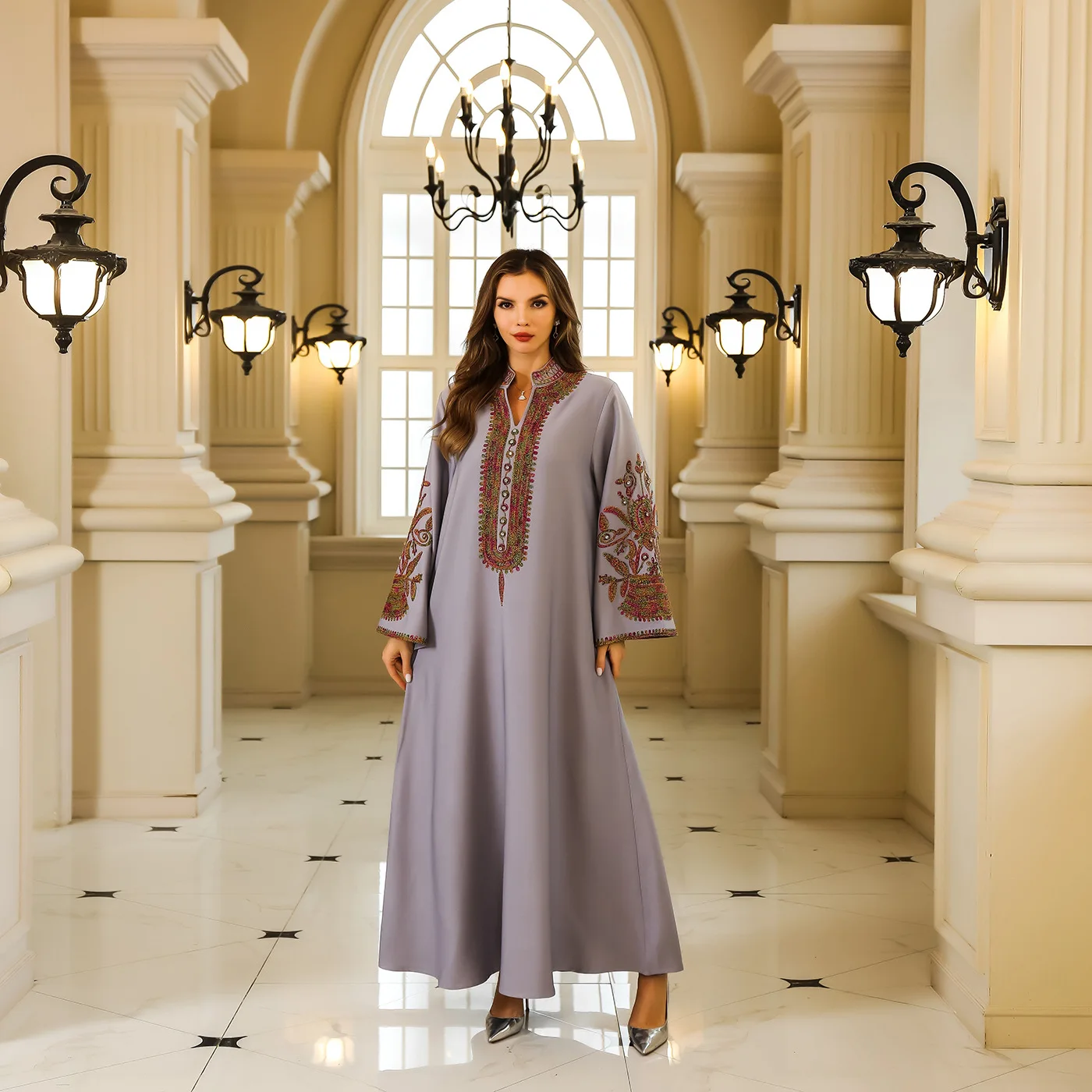 Muslim Dress for Women Jalabiya Abaya Mujer Vestidos Ramadan Long Dresses Woman Robe Moroccan