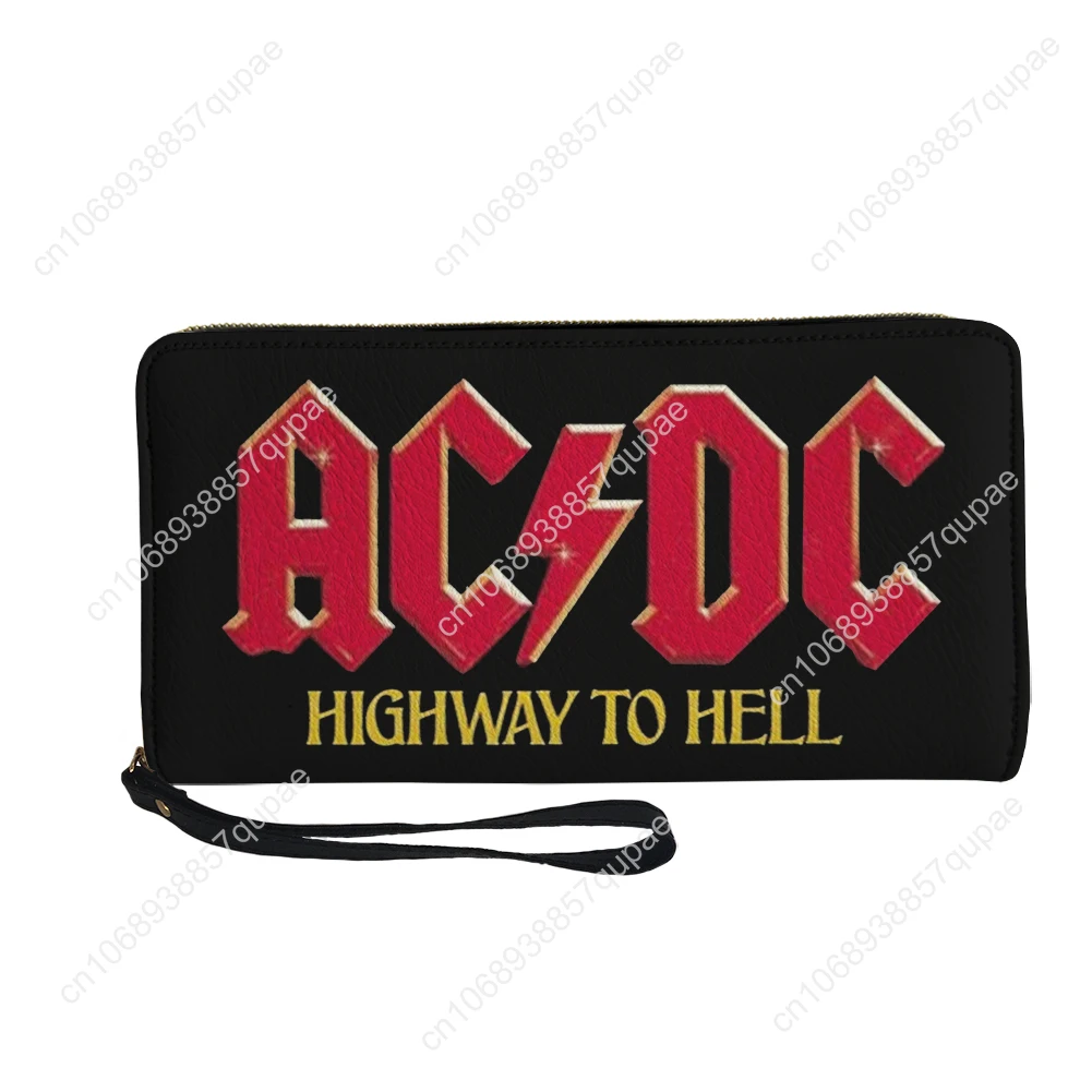 A-AC Custom Wallet Purse Vintage Rock D-DC Mens Womens Teenagers Zipper Long Wallets Double Print  Portable Wallet Gift Bag - Image 2