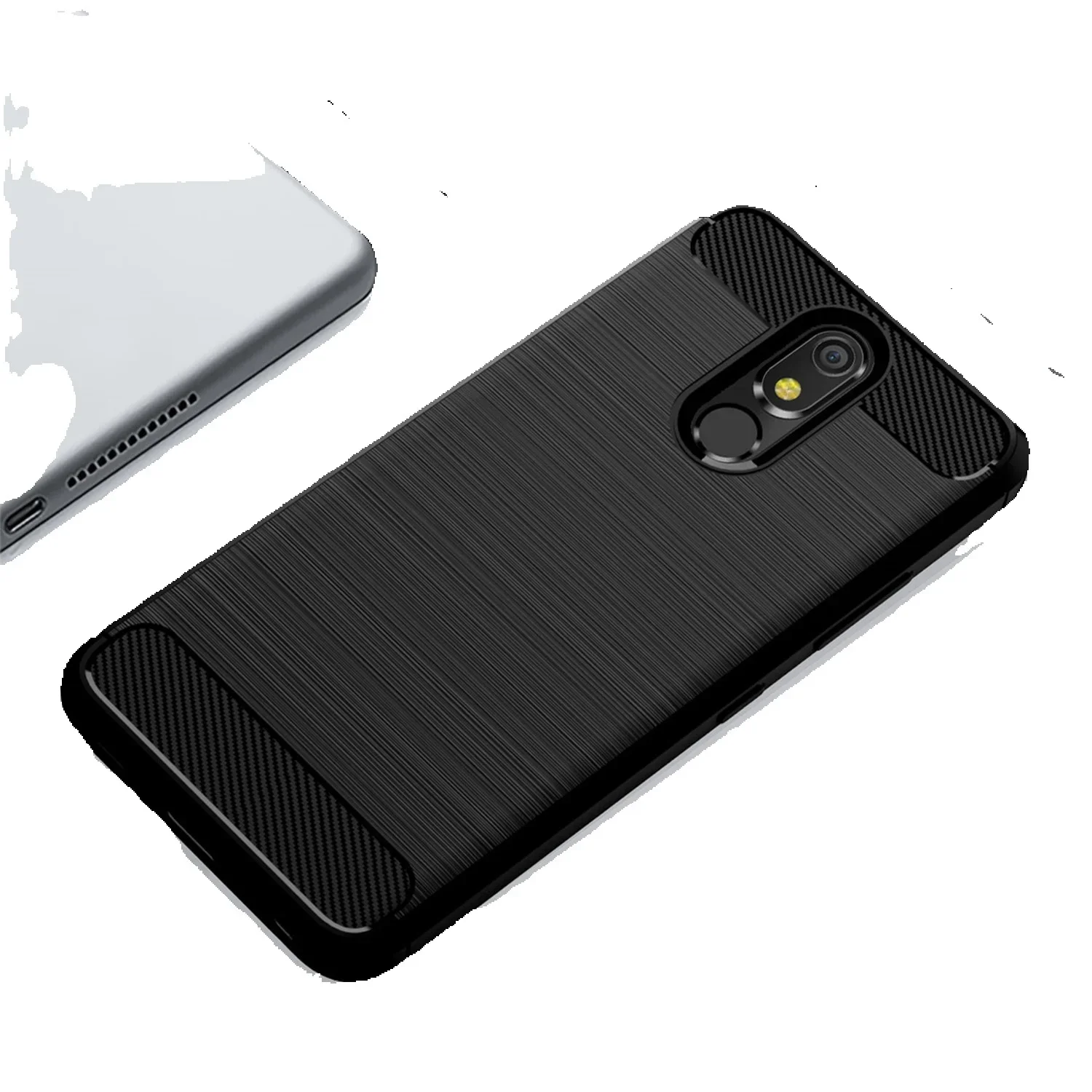 For LG Plus K11+ Alpha 2018 K8X Carbon Fiber Cover For Lg K12+ K10 Power K12 Max Shockproof Case Coque Fundas