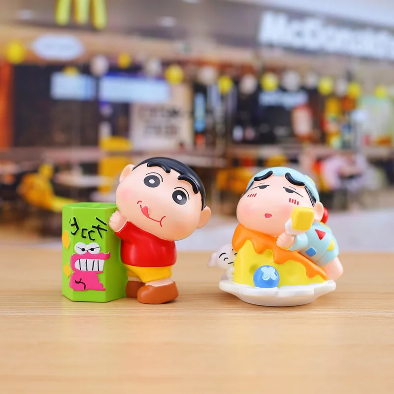 1 Pz Stile Casuale Anime snack Crayon Shin-chan Q Versione Action Figure PVC Modello Giocattoli Desktop ornamento Collezione Regali in scatola
