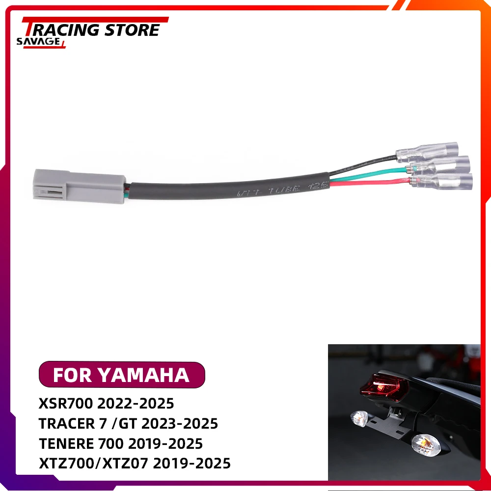 

For Yamaha XSR700 Tracer 7 /GT Tenere 700 Explore Extreme World Raid Rally XTZ700 XTZ07 3 Wire Cable License Plate Light Adapter