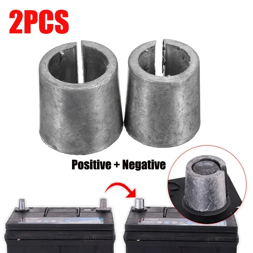 2pc Car Battery Terminal Converters Post Adaptors Sleeves Dpositive Negative Side Post Battery Connections ​Adapters Supplied