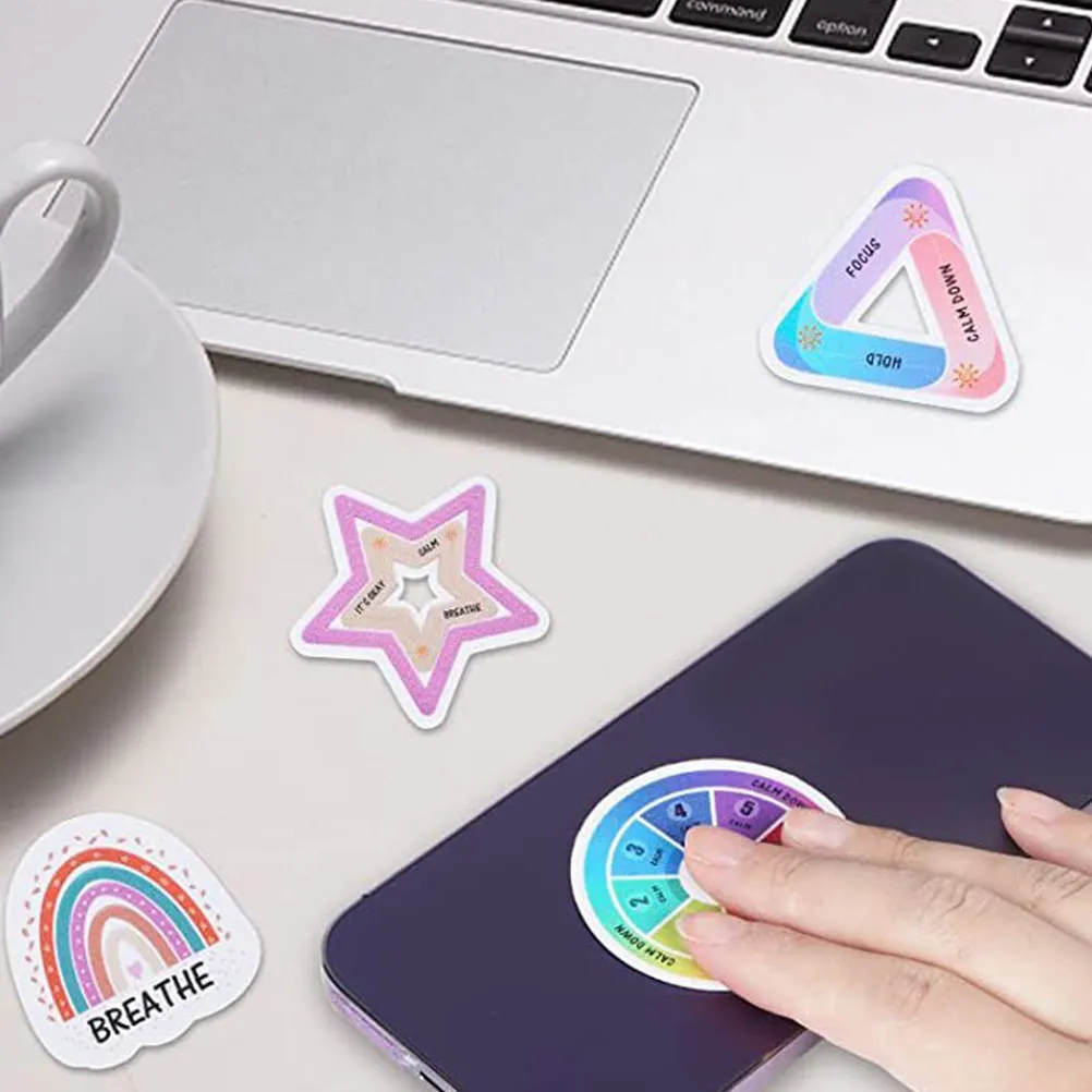 6 Adesivos Sensoriais Coloridos Texturizados para Alívio de Estresse, Adesivos Tácteis para Mesa e Telefone