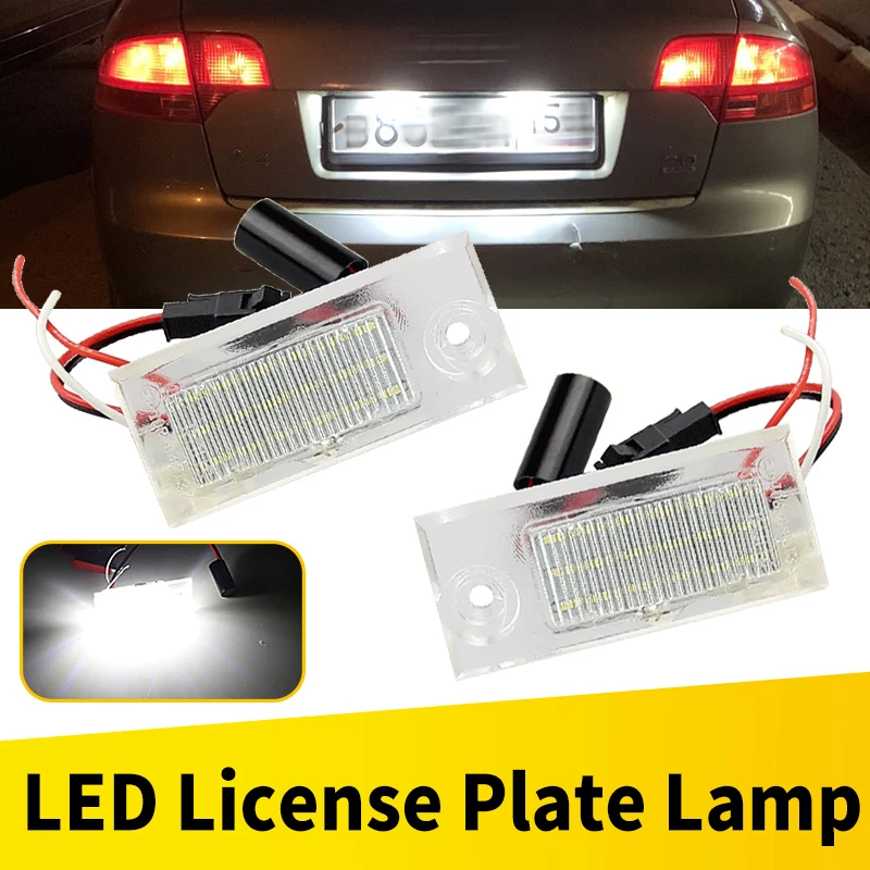 

2Pcs For Audi A6 C5 4B Sedan 1997-2004 LED Car CanBus No Error Number License Plate lights bulb White Accessories OEM#:4B5943021
