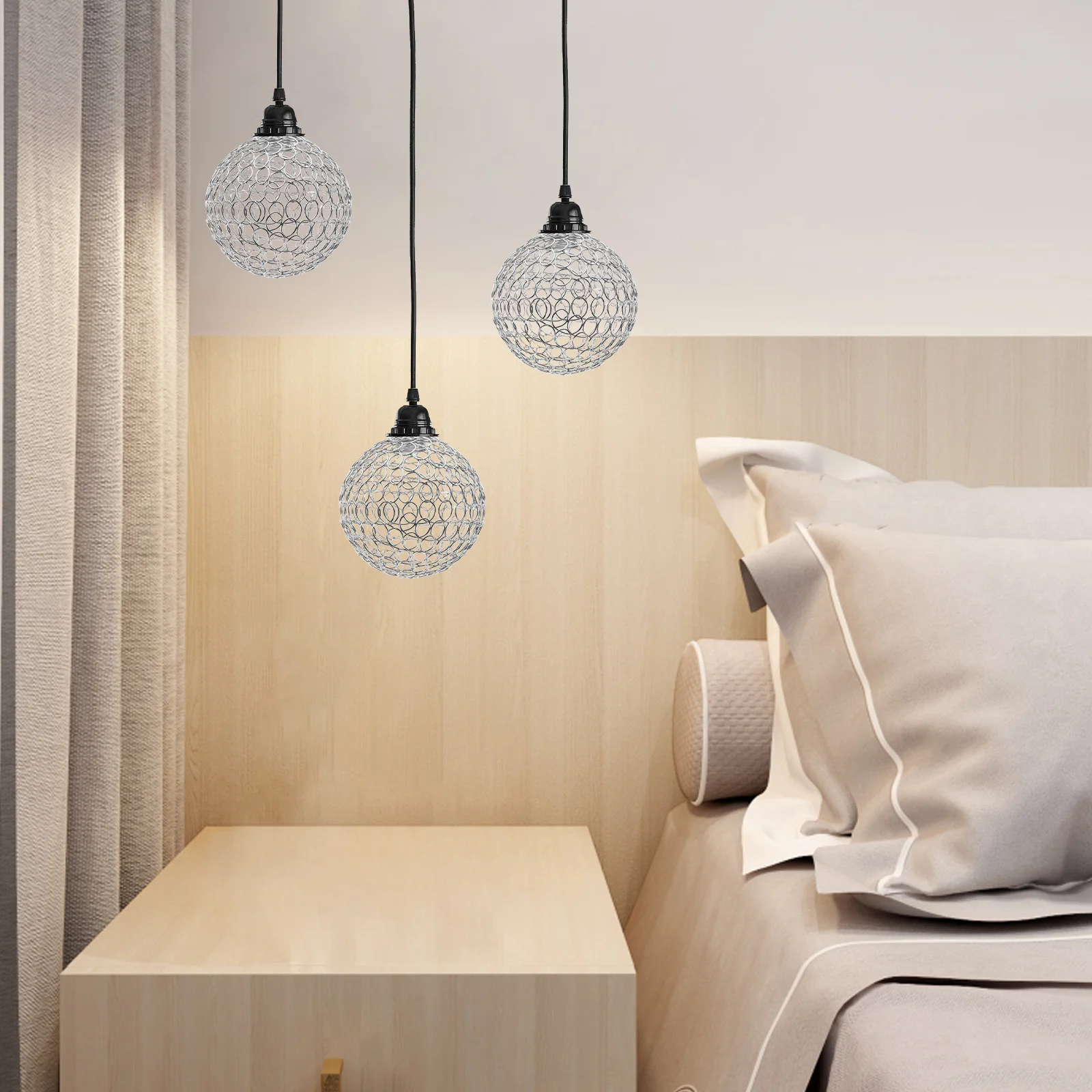 

Electroplated Lamp Shade Vintage Cage Design Industrial Wire Light Cover For Ceiling Bedroom Living Room Decor