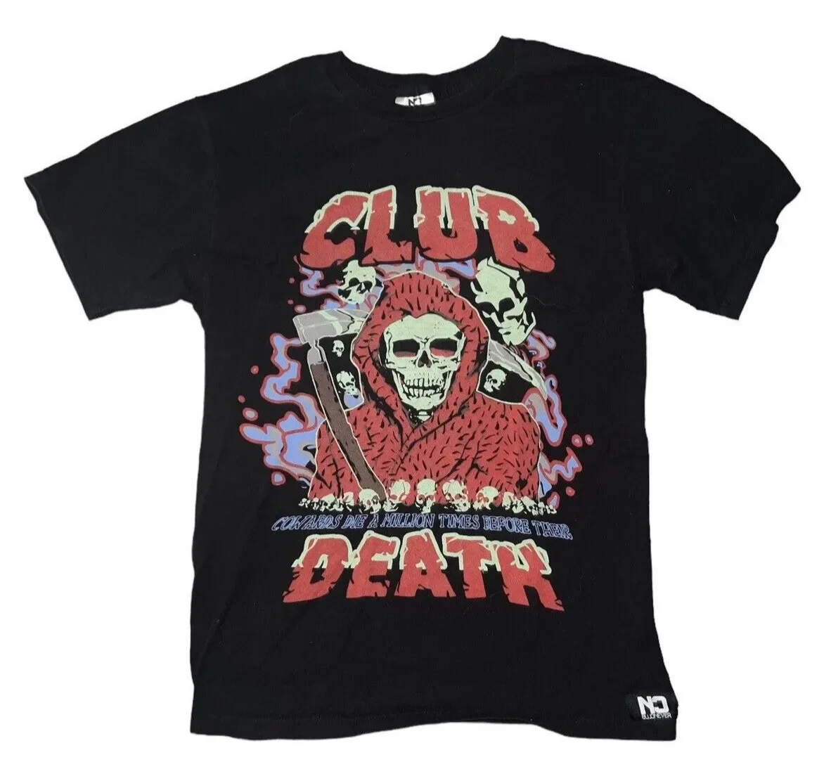 2019 Club Never Cowards Death Tee Black Shirt MEN sz S