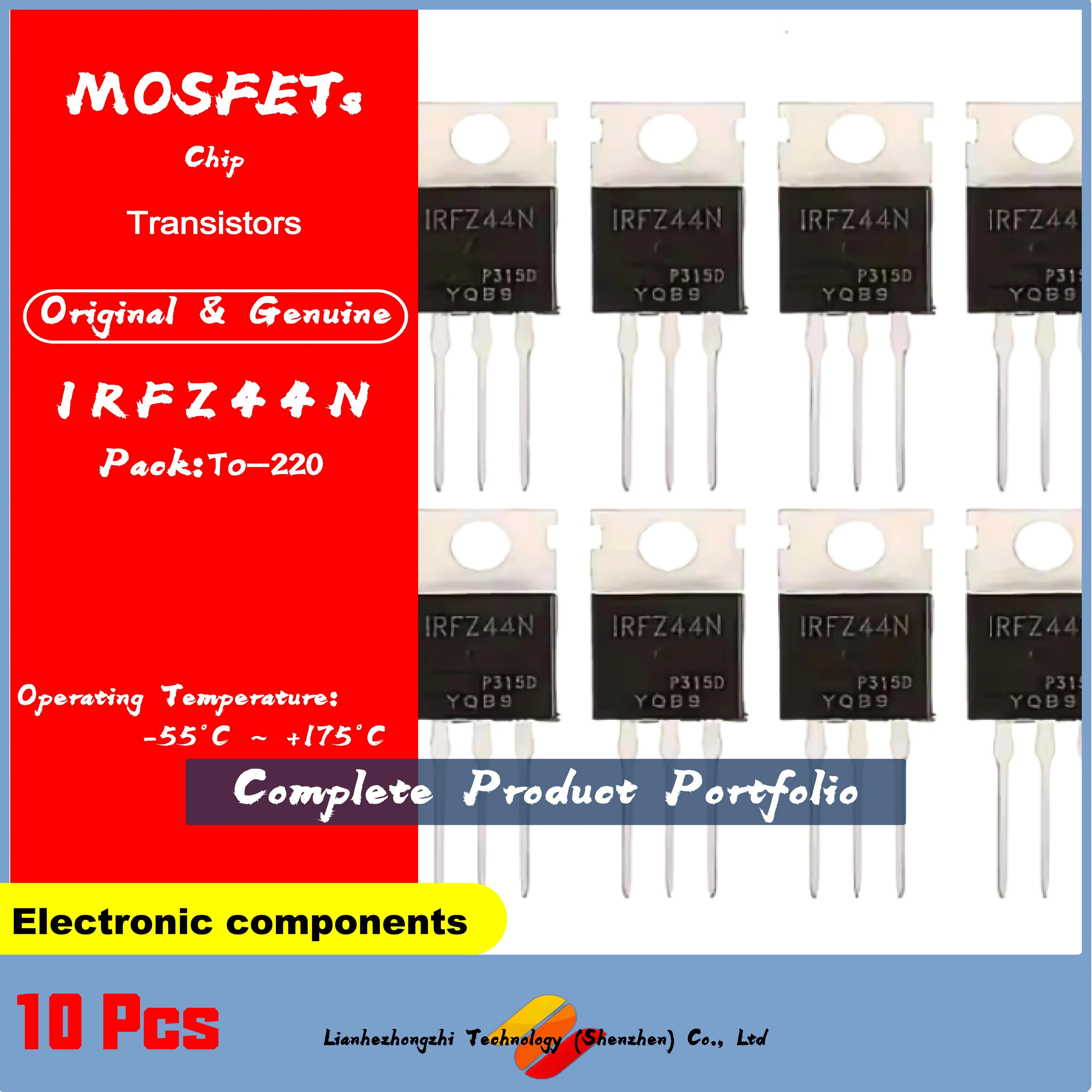 

10Pcs/LOT IRFZ44 IRFZ44N IRFZ44NPBF TO-220 [Product laser code:IRFZ44N] | MOSFETs Chip 100% NEW