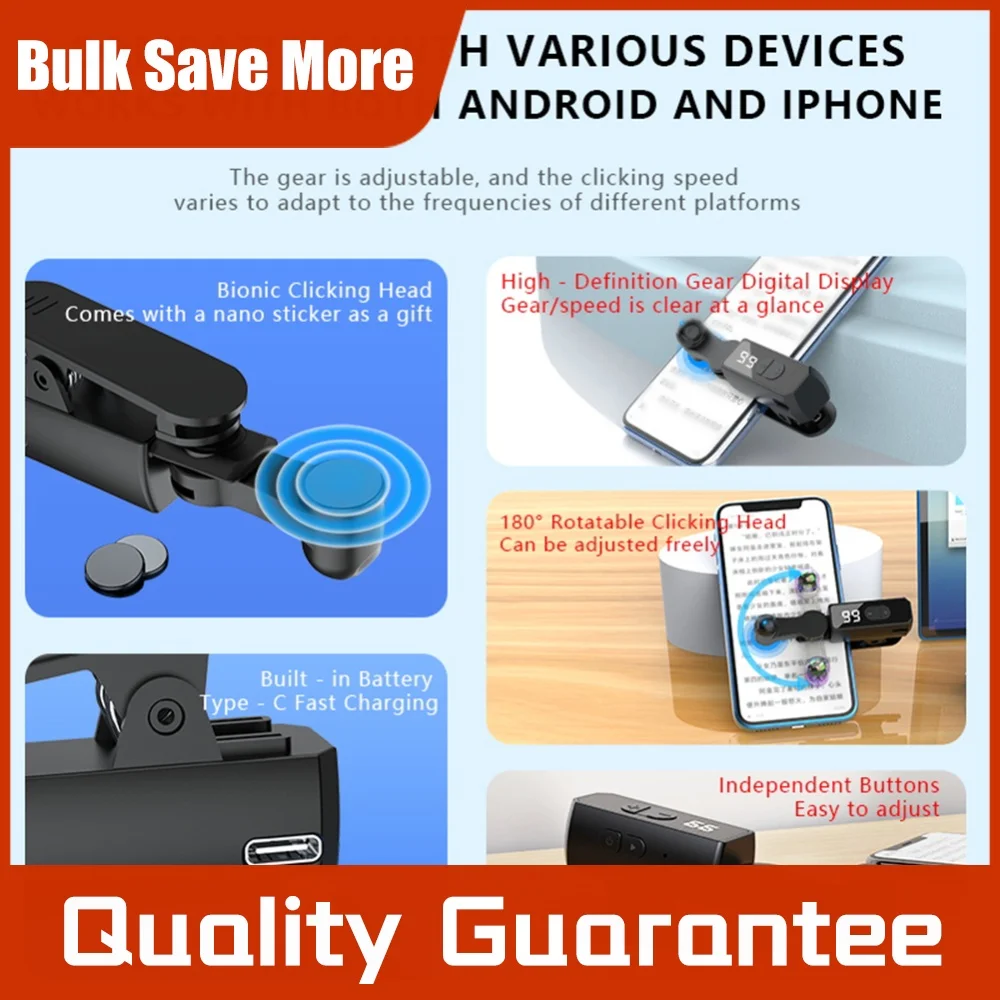 Auto Clicker for Smart Automatic Screen Clicker Screen Tapper for Game Live Broadcasts Likes Reward Task