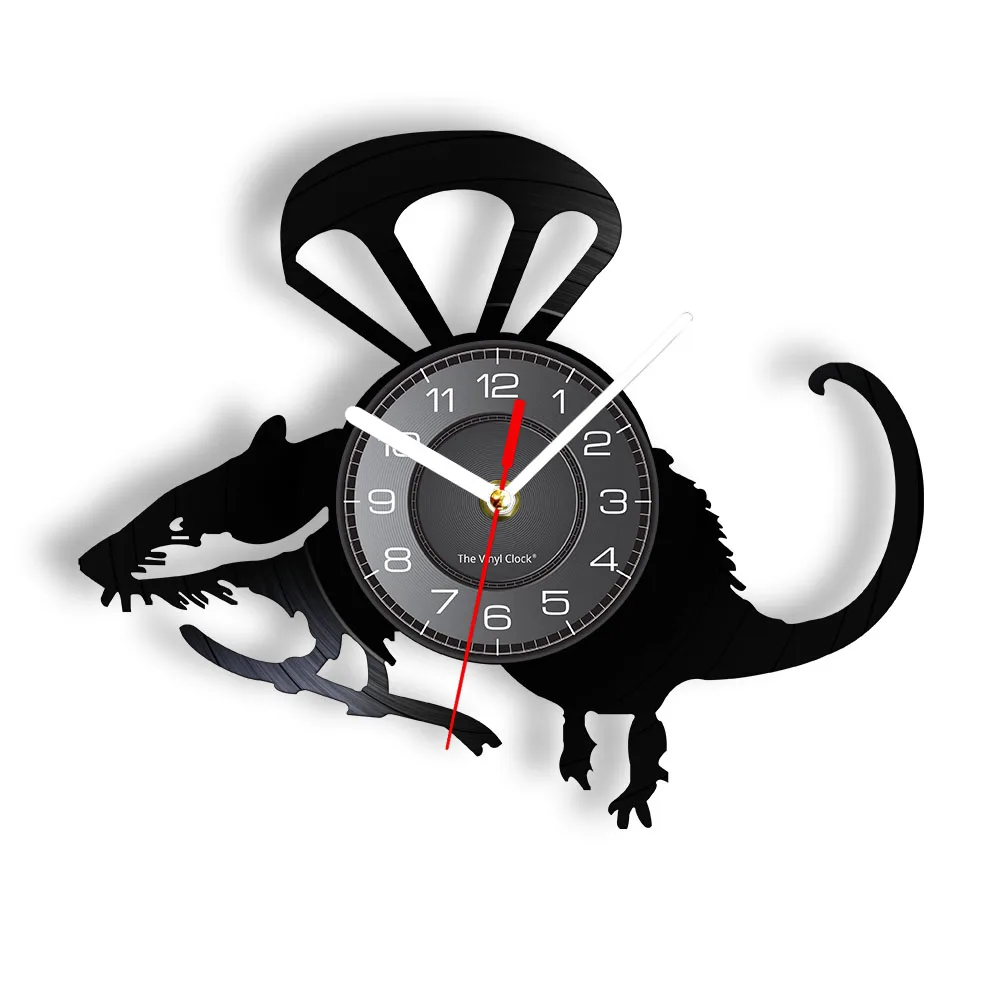Banksy Rat Wall Art Flying Helicopter Rat Vinyl Record Wall Clock Cute Paratrooper Mouse Decorative Wall Watch Home Decor Clock