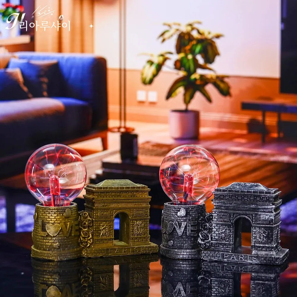 Arc De Triomphe Crystal Plasma Light 4 Inch Glass Ball Touch Sensing Science Enlightenment Cool Interior Decoration Ornament