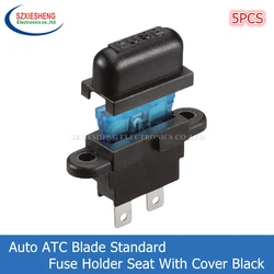 5PCS Auto ATC Klinge Standard Sicherung Halter Sitz für Auto Boot Lkw SUV Mit Abdeckung Schwarz + 5PCS auto ATC Klinge Standard Sicherung