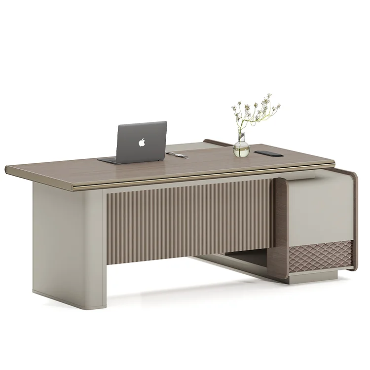 Contemporary Modern CEO Desks Office Furniture Made of Wood and Iron for Office Buildings