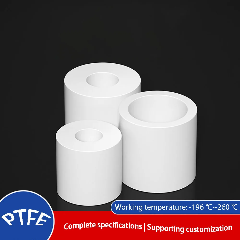 PTFE Tube Polytetrafluoroethylene White Hollow Bar High Temperature Chemical Resistant Non Stick Industrial DIY OD 40-120mm