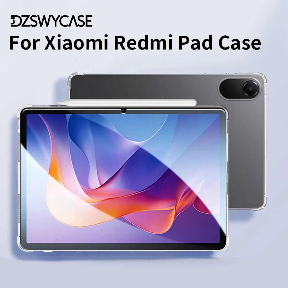 TPU Silicon Transparent Case For Xiaomi Pad 5 6 7 8 11/11.2inch Redmi Pad 10.61 Pad 2 11 9.7 Pro 12.4 Shockproof Soft Cover