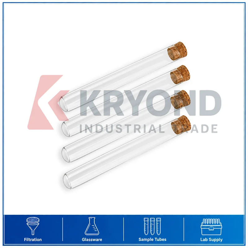 24pcs Glass Test Tube 20x150mm Cork Stopper Chemical Glassware Laboratory Use Research Sample Handling Pack Set Clear Storage