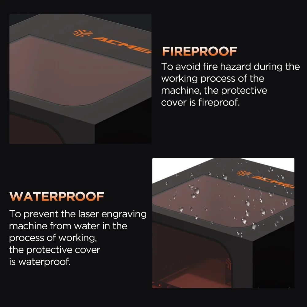 ACMER R20 Protective Cover Laser Engrave Enclosure Fireproof and Dustproof Smoke Eye Protection Vent with Exhaust Fan and Pipe