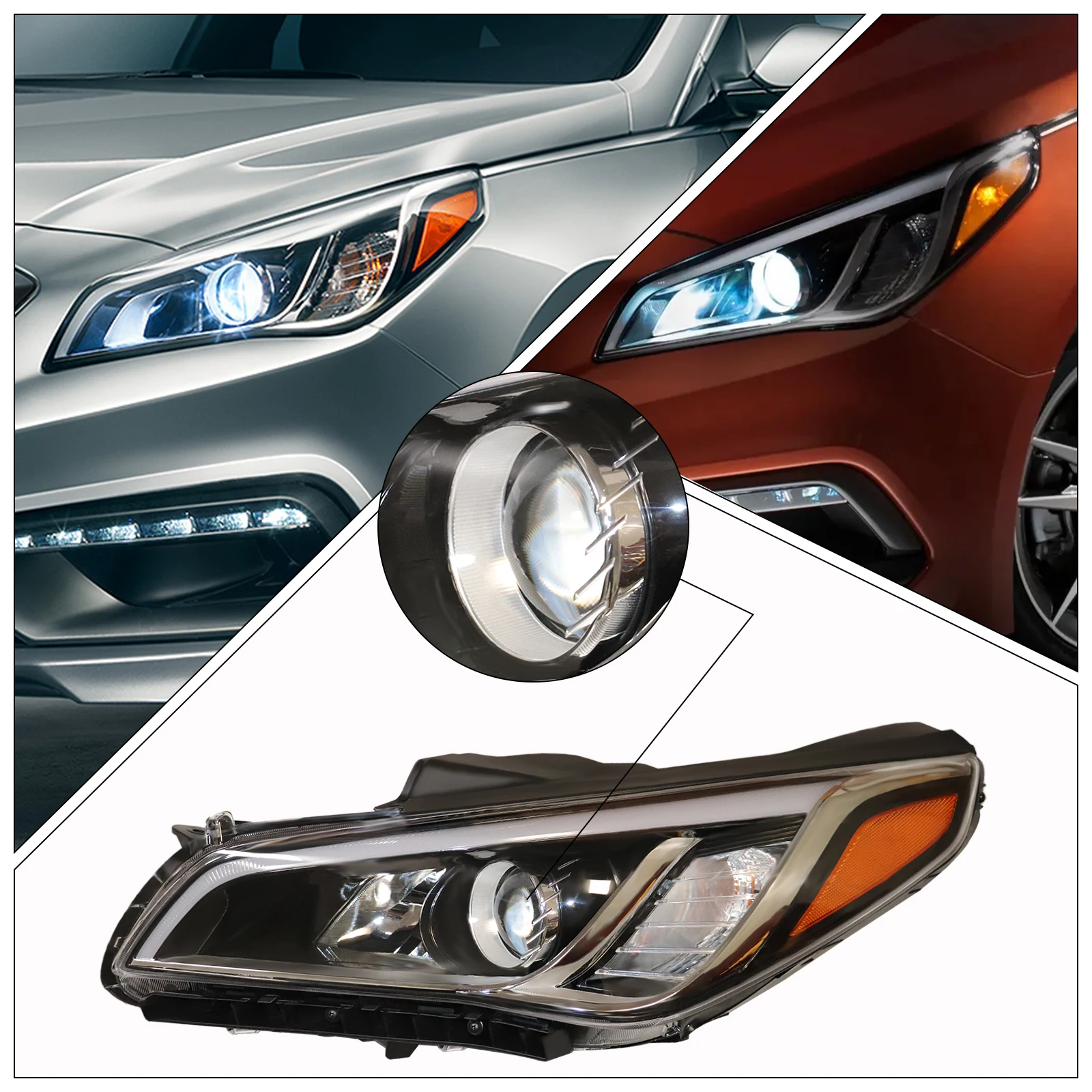 

Галогенные фары, совместимые с Hyundai Sonata 2015-2017, включают левые и правые фары со стороны пассажира (левые + правые)