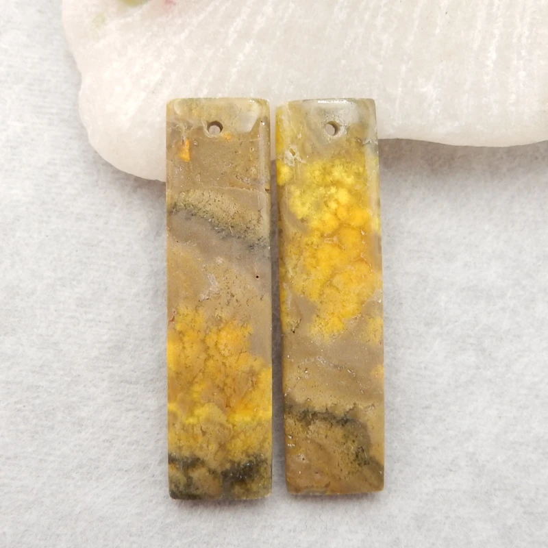 

New Arrival!Natural Bumble Bee Stone Gemstone Earrings Bead39x10x3mm7.6g