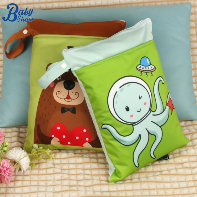 Wetbag reutilizable impermeable para pañales de bebé – Jirafa y mono - imagen 4