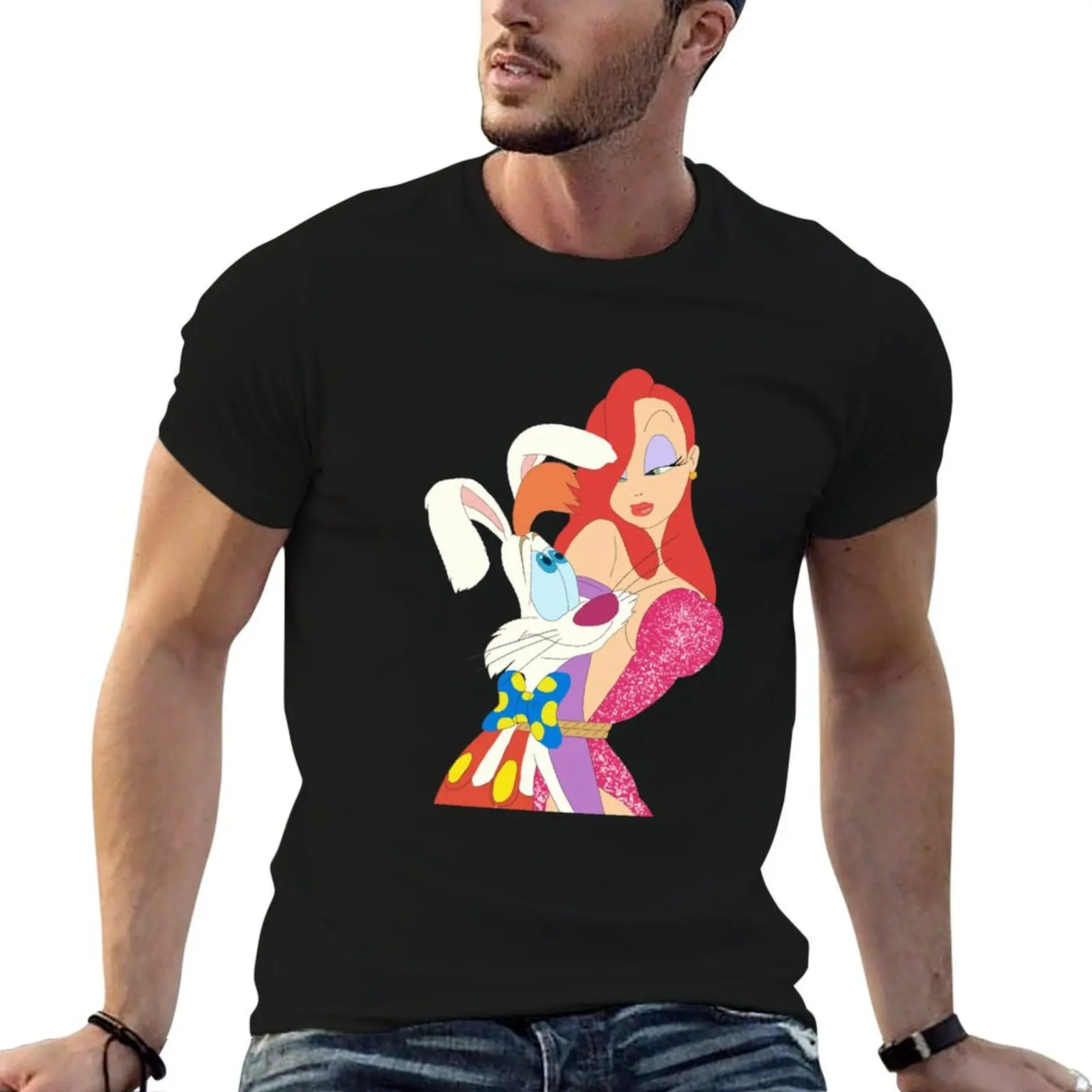 Roger and jessica happy time T-Shirt Casual Everyday Short Sleeve T-Shirt