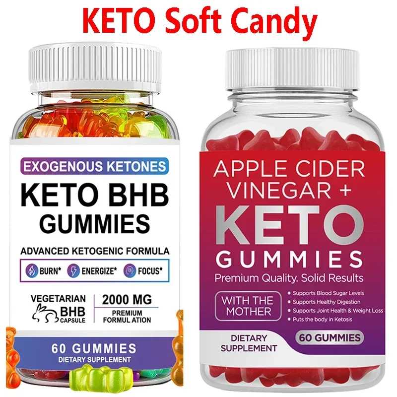 

2 Bottles Ketogenic Apple Cider Vinegar Soft Candy Support Digestive System Health