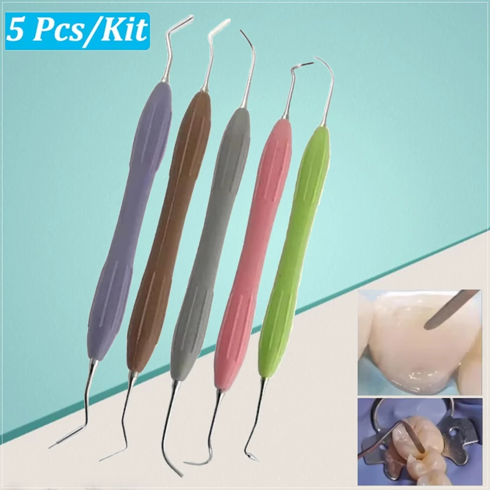 

5Pcs Dental Resin Filler Kit Aesthetic Restoration Equipment with Silicone Handle Repair Tools for Dentist Clinic Surgery