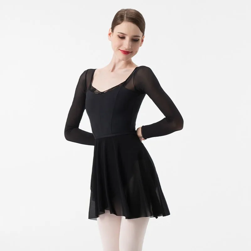 New Elegant Princess seam Women Ballet Leotard Dance Wear Adult squared necklines Gymnastics Leotard Ballerina Dance Bodysuit