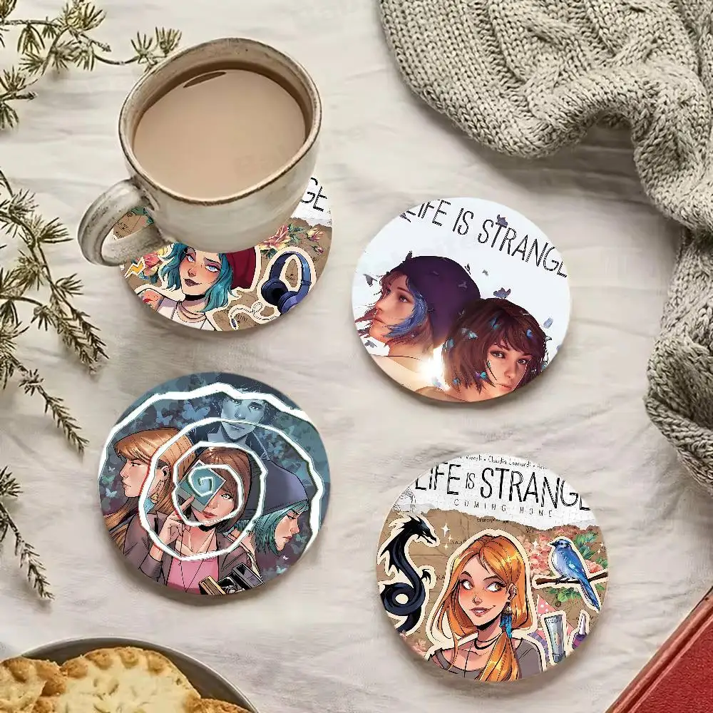 Interactive Movies L-Life Is Strange game Wooden Coaster Colour Printing Cup Mat Home Desk Decoration Gifts