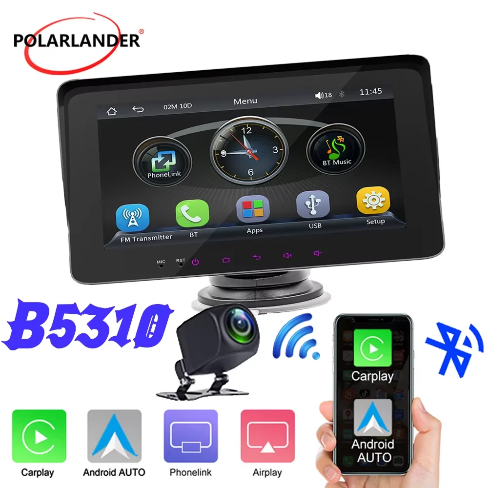 

Беспроводной автомобильный MP5-плеер Carplay, автомобильный рекордер с поддержкой Bluetooth HD-экрана, 7-дюймовый OLED-монитор, резервная камера, портативный бренд SWM
