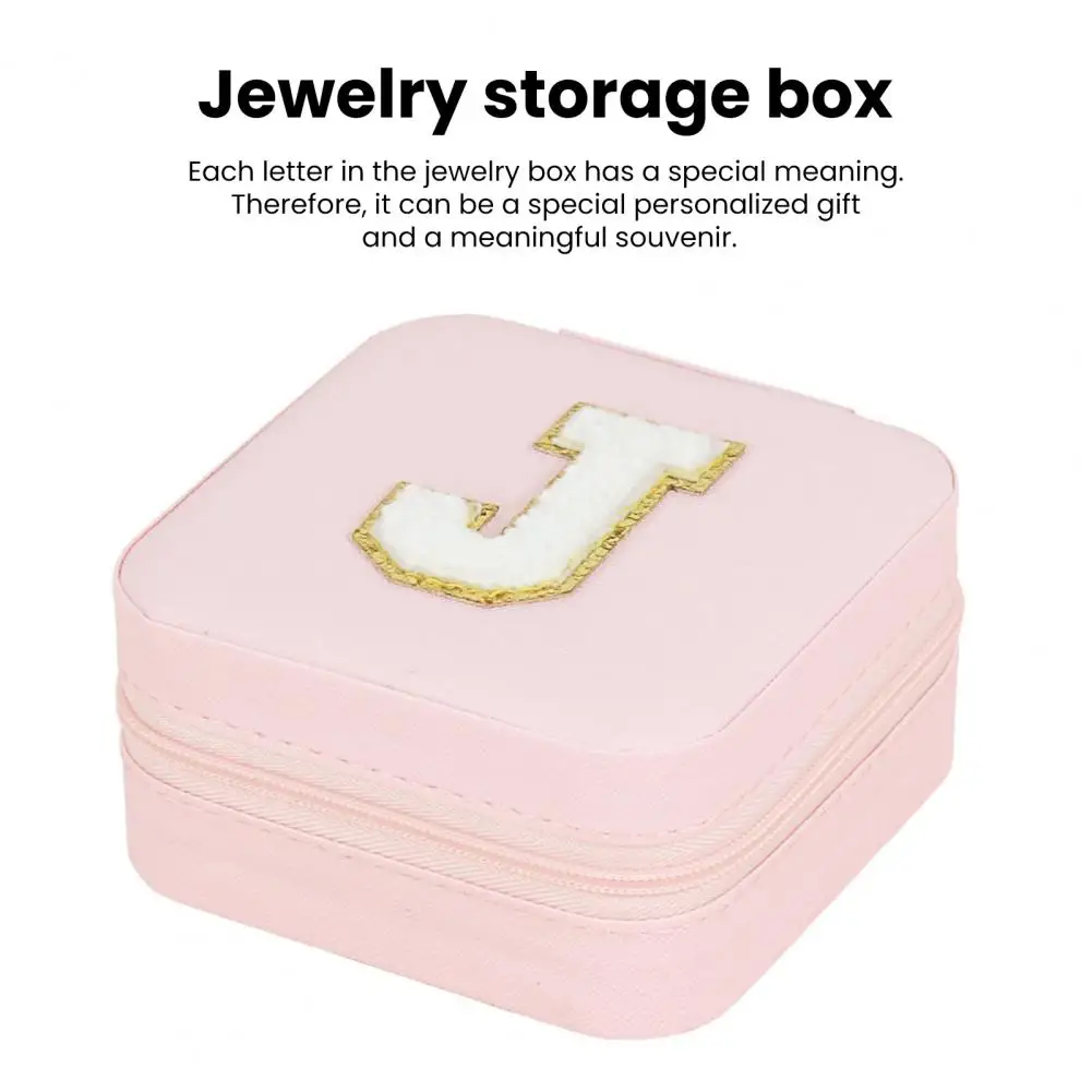 Special Letter Jewelry Box Waterproof Velvet Jewelry Holder Organizer with Removable Dividers Personalized for Women for Rings