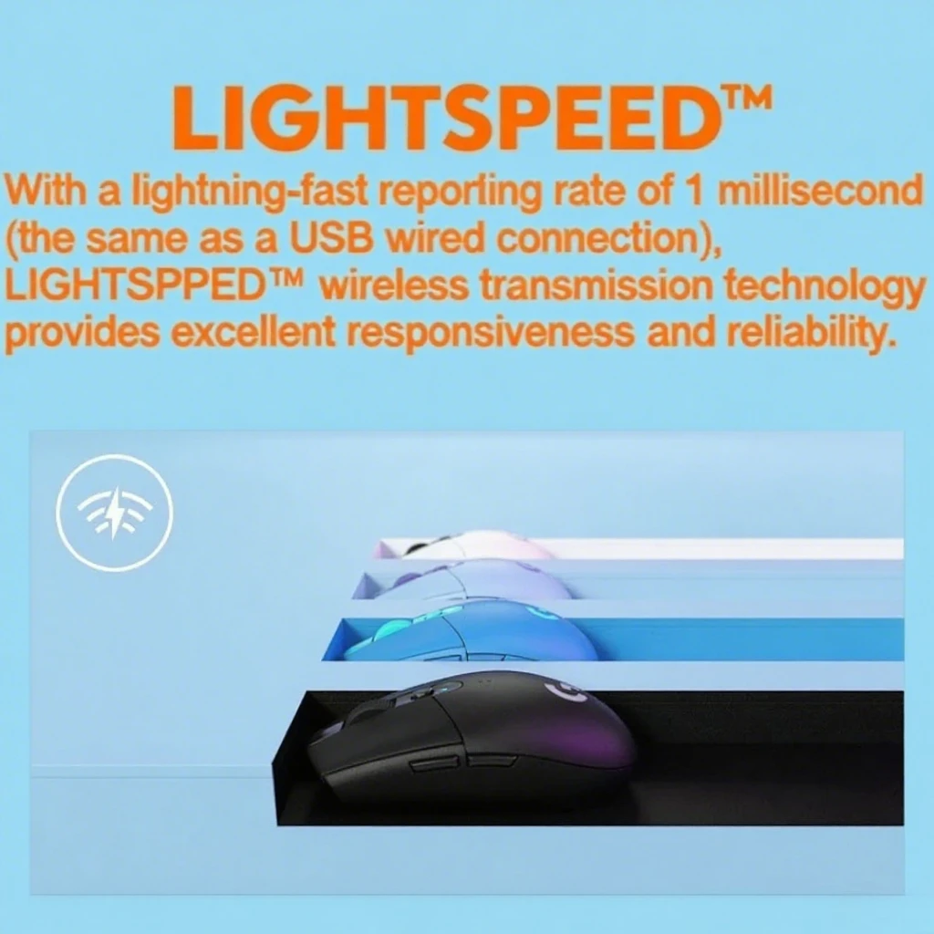 ماوس الألعاب Logitech G304/G305 Infinity - 12000 نقطة في البوصة دقيقة، خفيف الوزن وصغير الحجم للاستخدام طويل المدى، اختيار للجنسين!