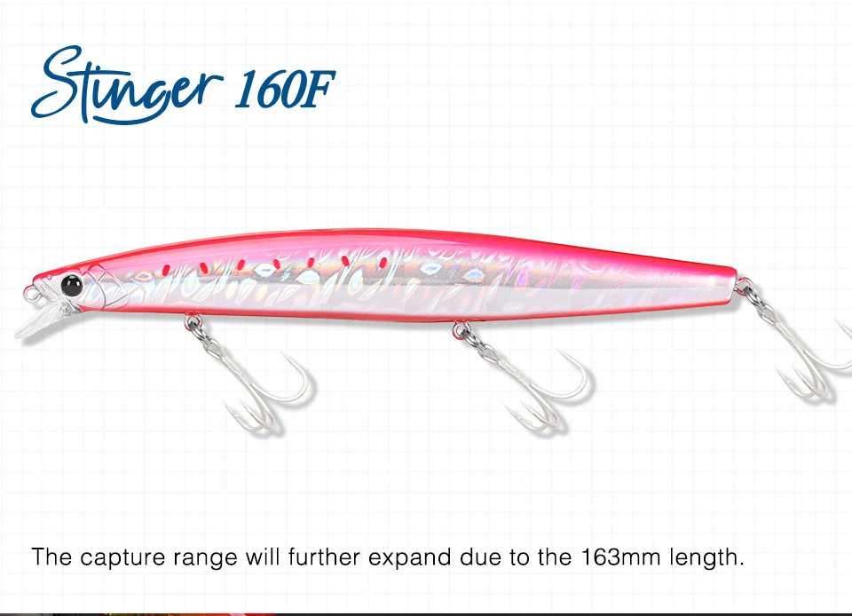 TSURINOYA 160F Ultra-lange Casting Schwimmende Minnow Angeln Köder DW110 STINGER 163mm 31g Meer Angeln Harten köder Piura Seebarsch Köder – Detail 14