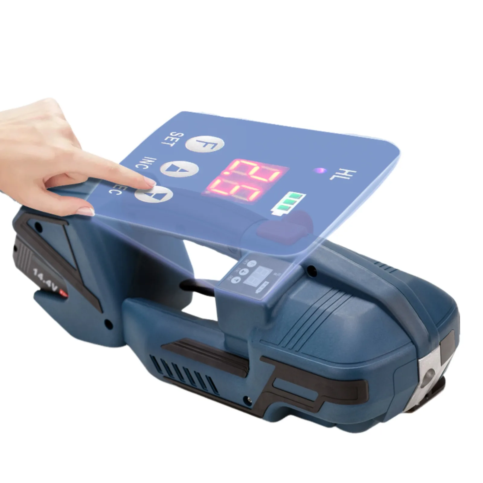 เครื่องรัดสายรัดไฟฟ้า V2 สำหรับสายรัด PET/PP ขนาด 13-16 มม. เครื่องมือบรรจุภัณฑ์แบบพกพา เครื่องรัดแบบใช้ความร้อน