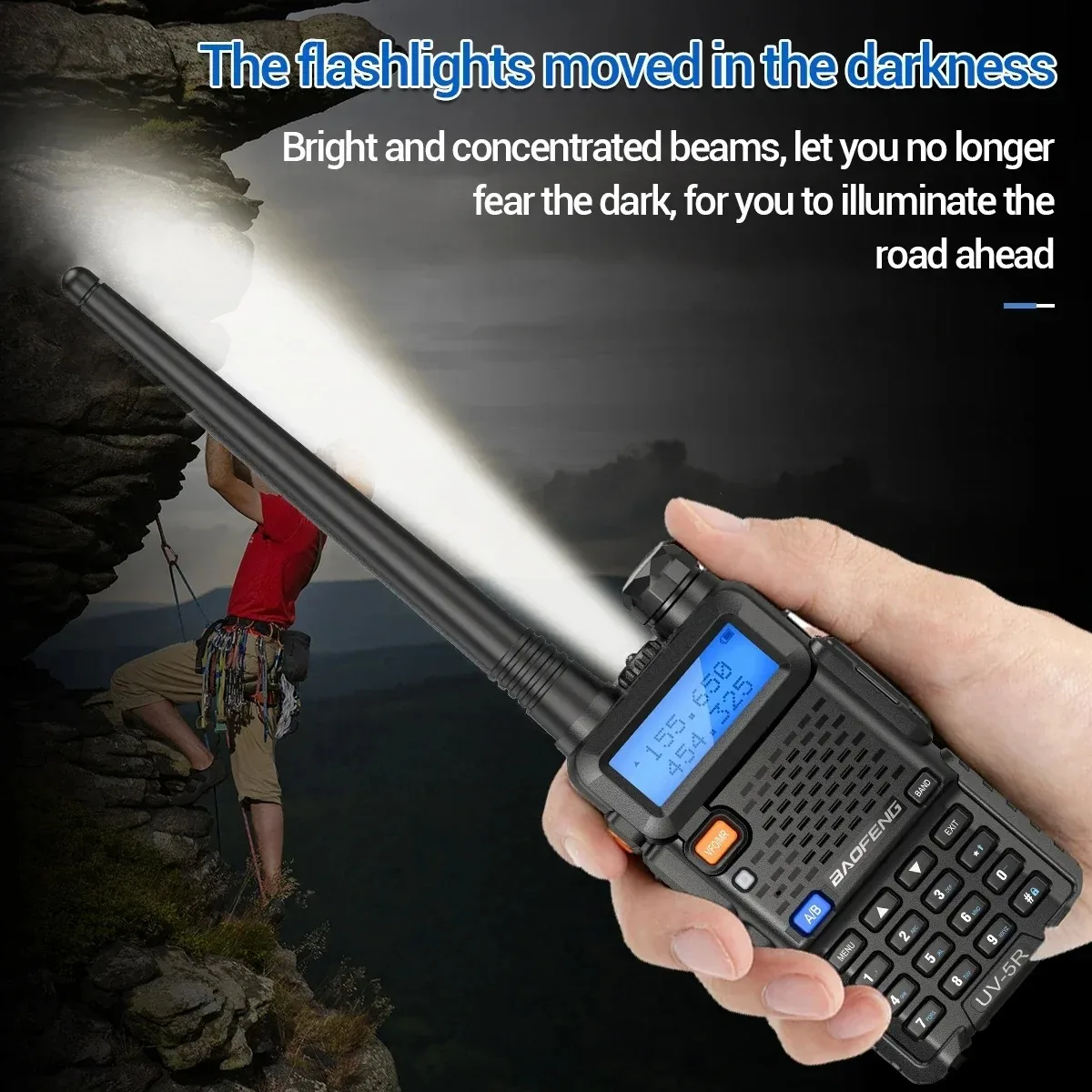 วิทยุสื่อสารแบบมือถือ BaoFeng UV-5R แบบสองย่านความถี่ พร้อมแบตเตอรี่สำรอง 1800mAh ชุดอุปกรณ์ครบครัน