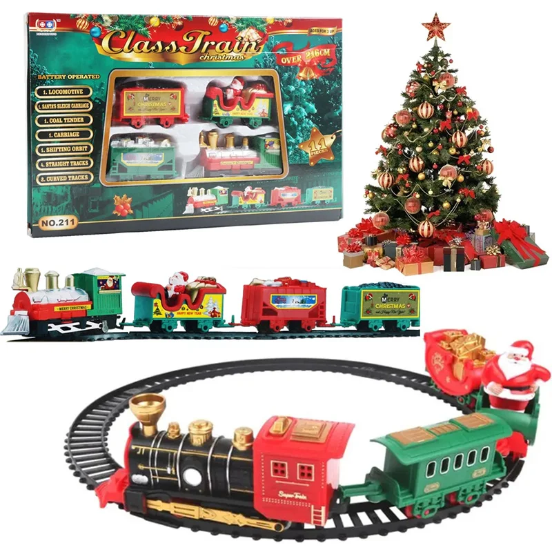 

HOT Christmas Train Set Assemble Railway Tracks Toys Decor Christmas Tree Train Gift Toy For Kids Birthday Gift Christmas Gift