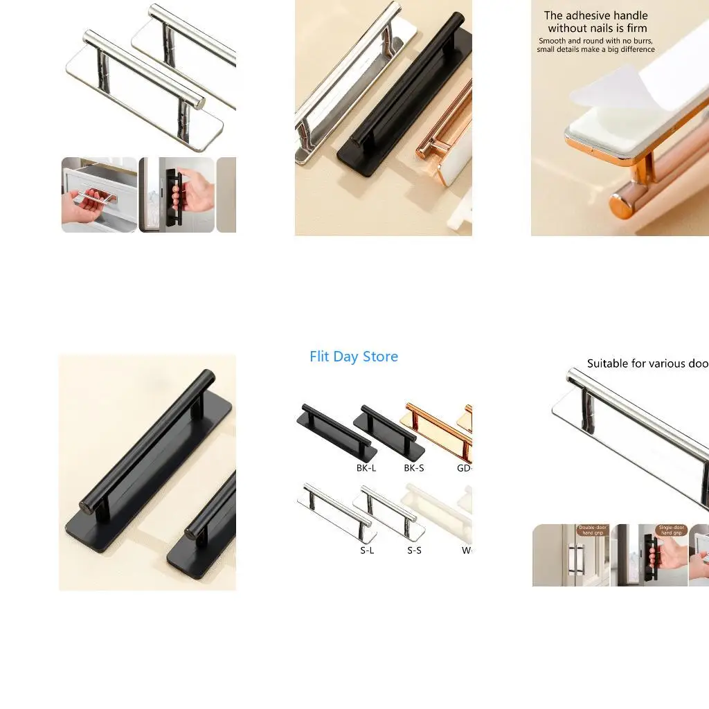 F92C 2Pcs Removable Door Handles Easy Cleaning Design Secure for Home Decors
