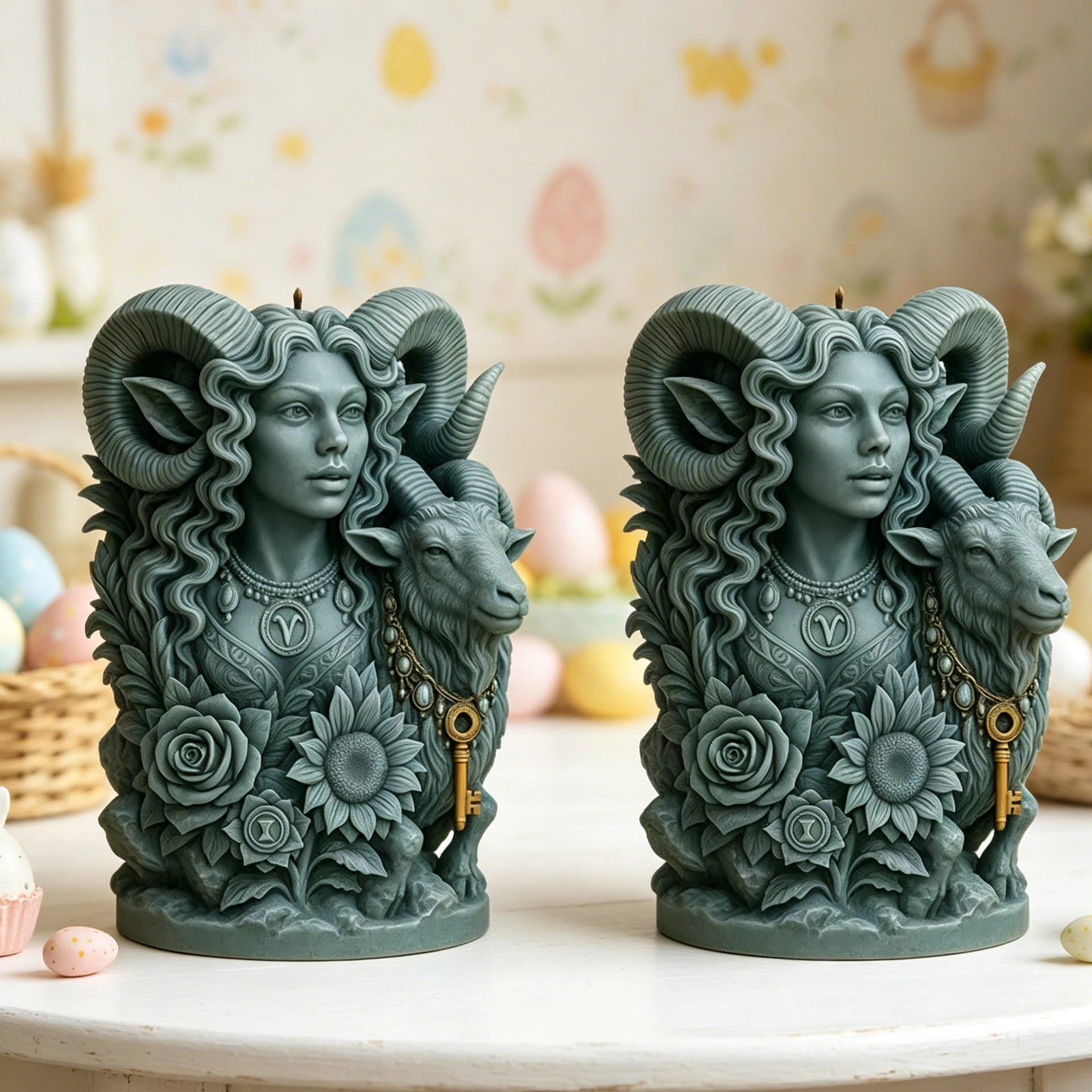 3D Goat Goddess Cylinder Candle Silicone Mold DIY for Epoxy Plaster Wax Aromatherapy Handmade Craft Home Decor Gift view 5