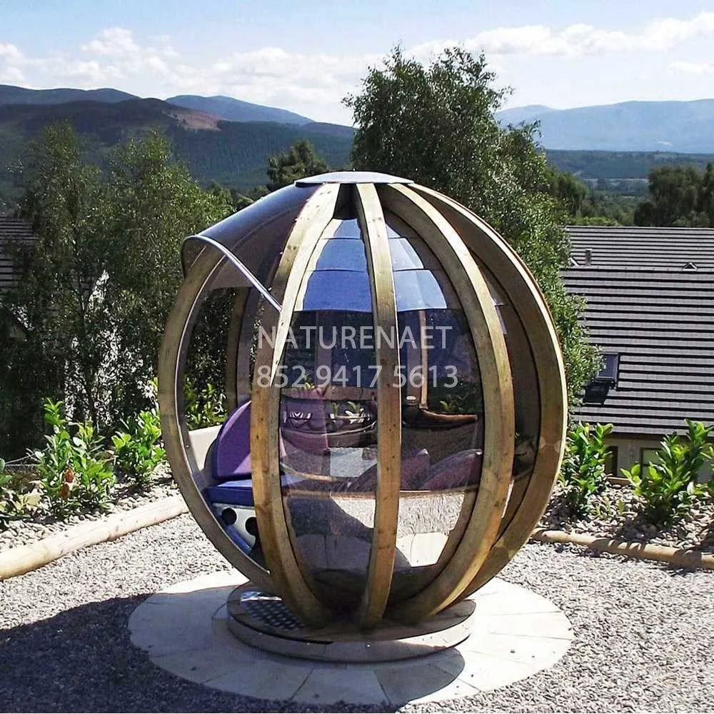 Chaise longue rotative de jardin, cabane ou cabane d'été, locaux commerciaux, ensemble de patio de jardin, pare-soleil, salle de soleil, haute qualité