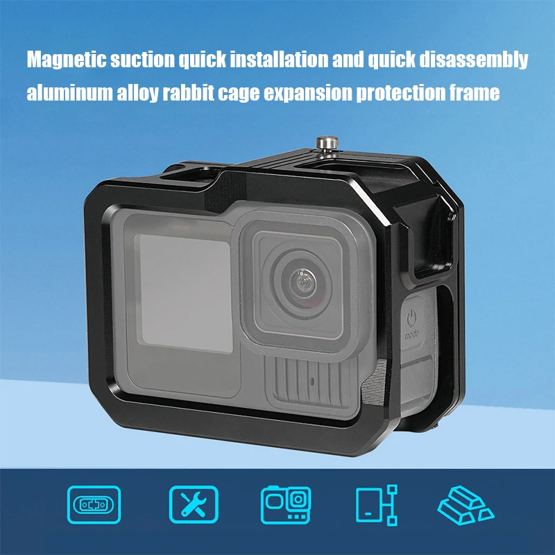 

Клетка для кроликов подходит для GOPRO 13/12/11/10/9, клетка для кроликов из алюминиевого сплава, защитная рамка для спортивной камеры