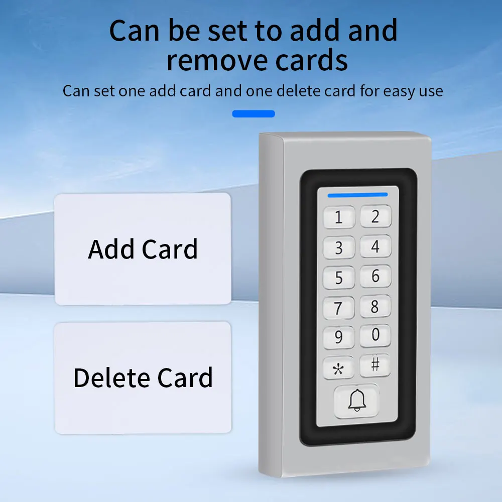 

Металлический дверной замок для открывания ворот, клавиатура контроля доступа на открытом воздухе, кнопка считывания карт EM, PIN-код, RFID, IP67, водонепроницаемый Wiegand 26