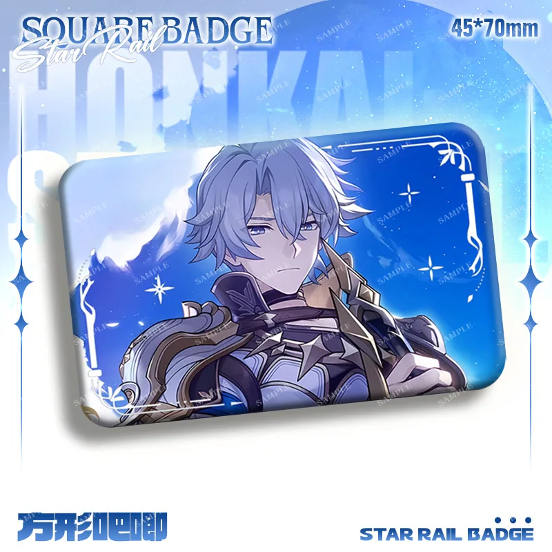 Game Honkai Star Rail New Square Badge Hysilens Castorice Phainon Cyrene Metal Brooch Anime Cosplay Accessories Anaxa Xmas Gifts - Image 2